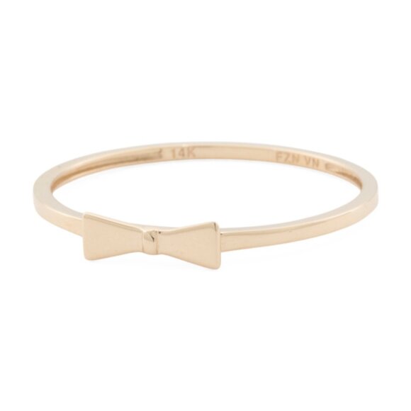 COTE D OR 14kt Gold Petite Bow Ring - Picture 1 of 2